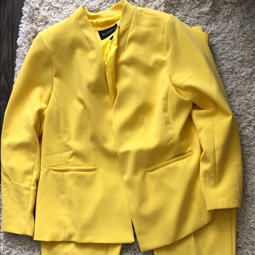 Eloquii Vibrant Yellow Suit Jacket & Pants